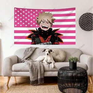 2025 Design Funny Tapestry Home Decor Items Bakugo Katsuki Flags Bedrooms Room Background Cloth Cute Outdoor Decor Banner Gifts Decoration Linen Cotton Light