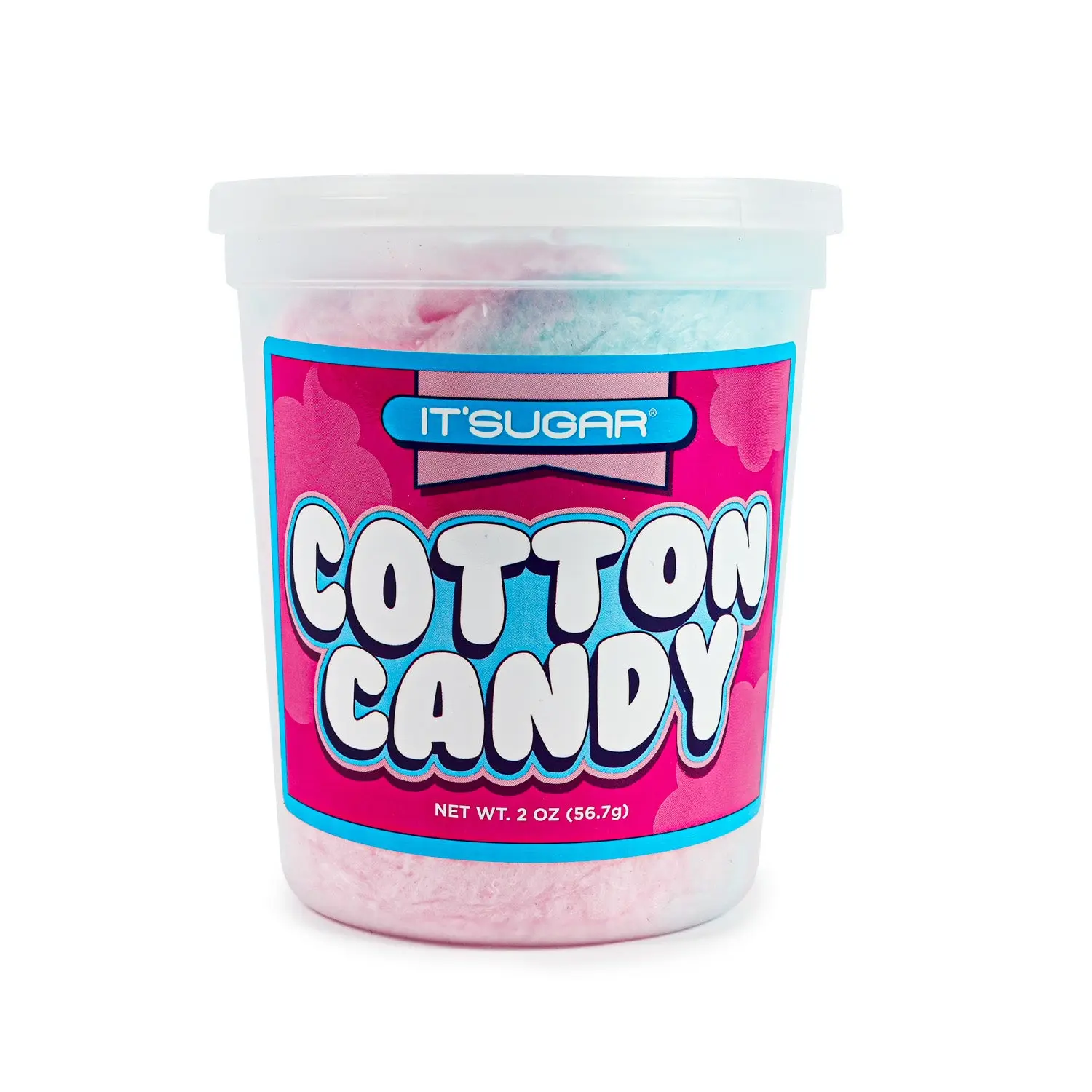 IT'SUGAR Pink & Blue Fluffy Cotton Candy - Bulk Candy Snacking Sweet, Cute Design Treat, Gift-Ready Snack for All Ages