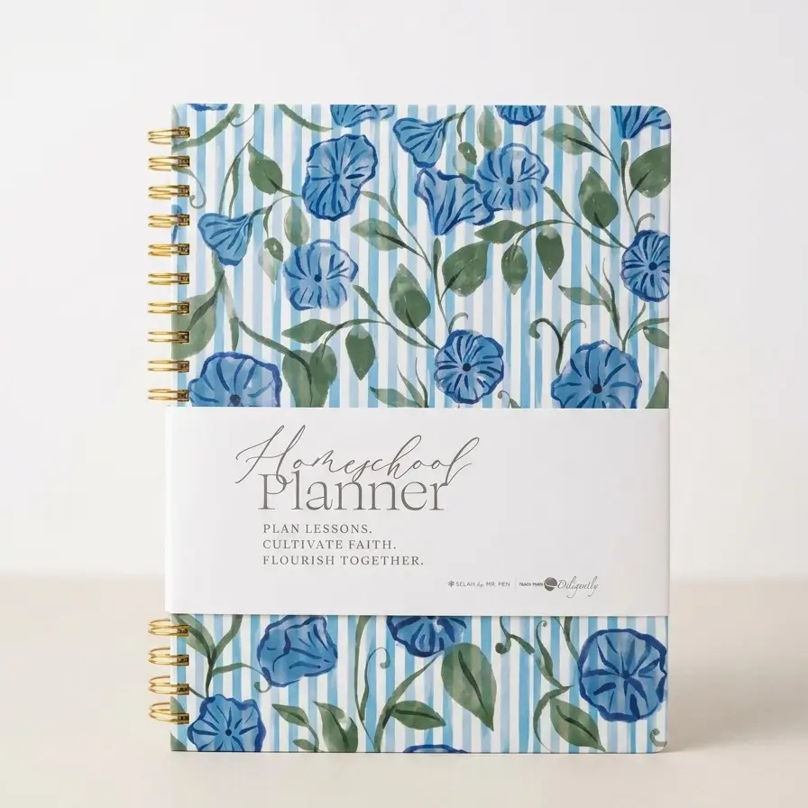 Selah Homeschool Planner, 8.5"x11", Undated, 84 Sheets, Spiral Bound, Homeschool Planner for Kids, Faith-Based Lesson Planner, Monthly and Weekly Planner, Created with Teach Them Diligently, Homeschool Organizer