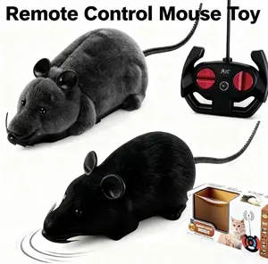 Cat Interactive Electronic RC Mouse Toy, Remote Control Moving Mouse Cat Teaser Toy for Kitten & Cats Hunting Chasing Exercising