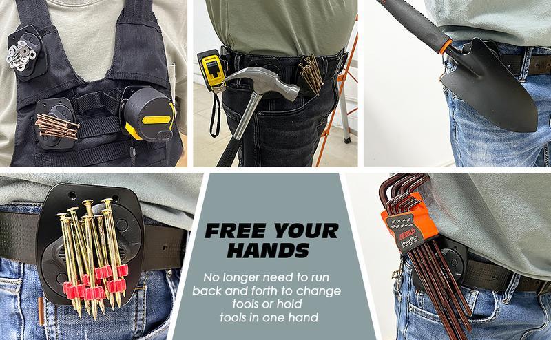 SEESE Magnetic Tool Holder - Versatile Belt Clip with Strong Magnet for Organizing Screws, Nails, Hamers, Wrenches, Pliers& More,DIY Enthusiast,Lightweight,Home Improve,Homeownerm