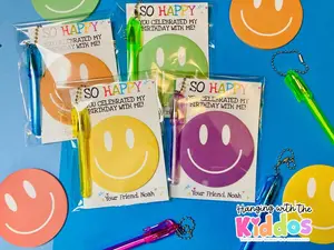 Personalized Smiley Face Birthday Party Favors (Custom Name)