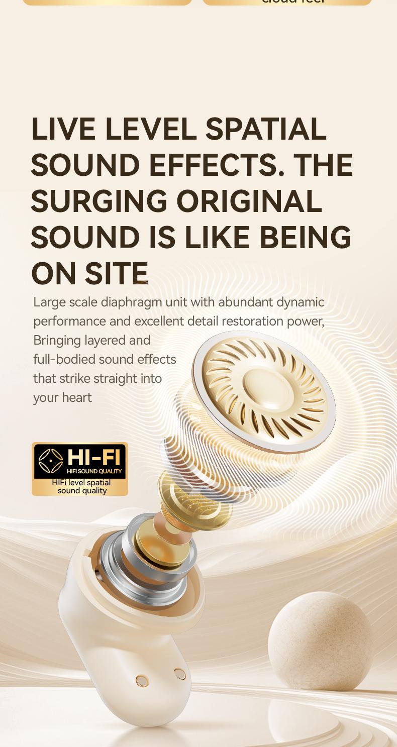 Acer OHR513 Wireless Earphone,In-ear Design Earphones with Digital Cal, LongStandby Headset for Men & Women, Audio Earbud Electronic ear headphone fast charge Black