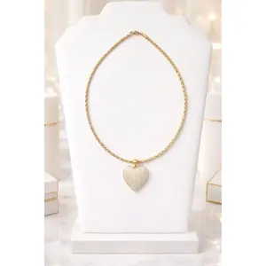 16.5” Diamond Cut Chain with Pavé Heart Pendant Necklace – XP Gold Plated