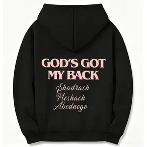 Men's Inspirational Hoodie – Comfortable Fit, Bold 'God's Got My Back' Print