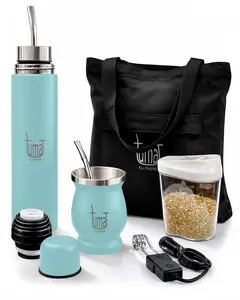 Tuma FULL KIT Light Blue Classic 750ml Stainless Steel Insulated Flask with Auto-Pour Adapter