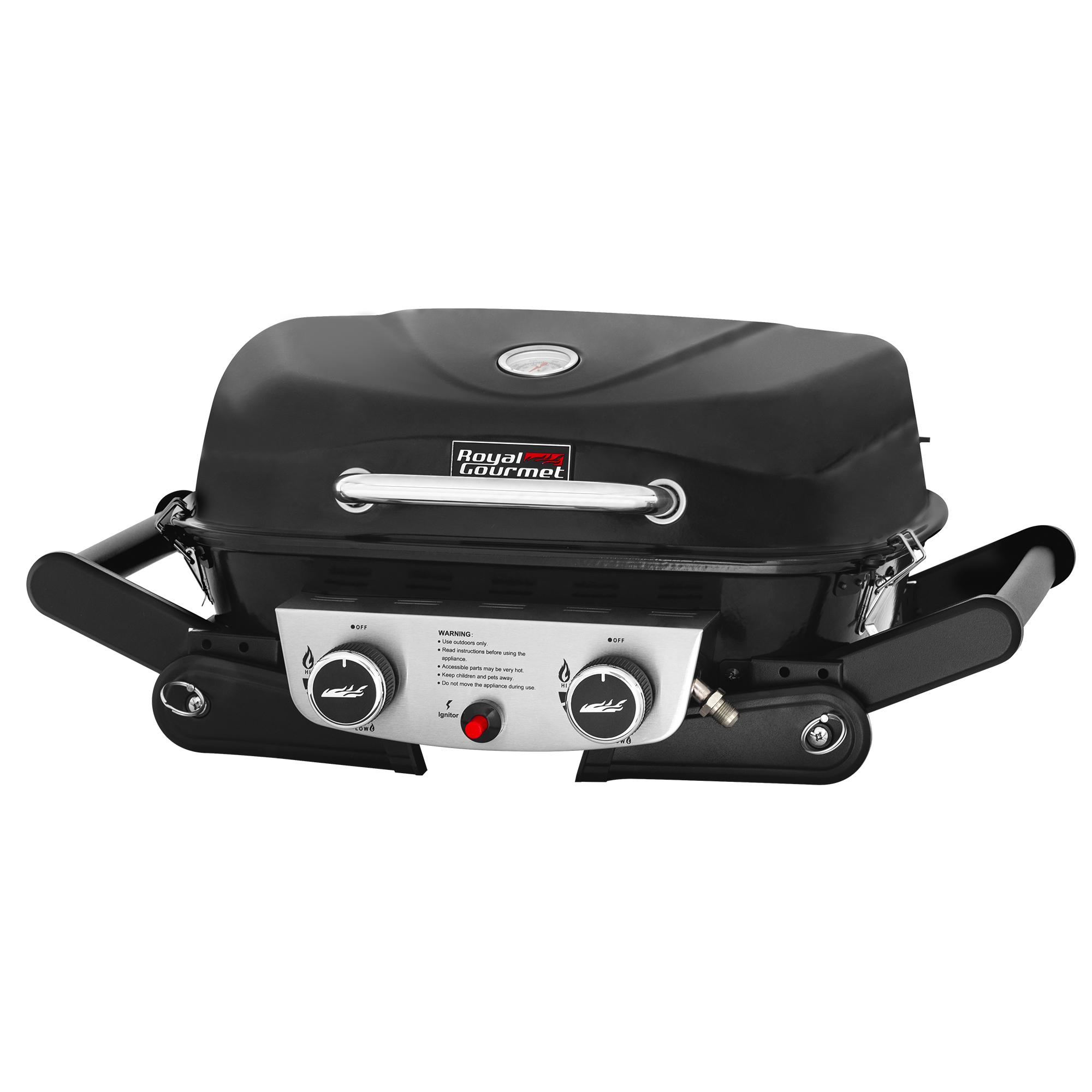 Royal Gourmet 2-Burner Portable Propane Gas Grill, Tabletop Gas Grill for Outdoor Cooking & Grilling with Foldable Side Tables barbecuegrill