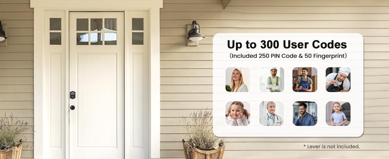 52hz AI Smart Fingerprint Door Lock with Code, Voice Guide, Password lock, Auto Lock, Easy to Install, Black Security-A3