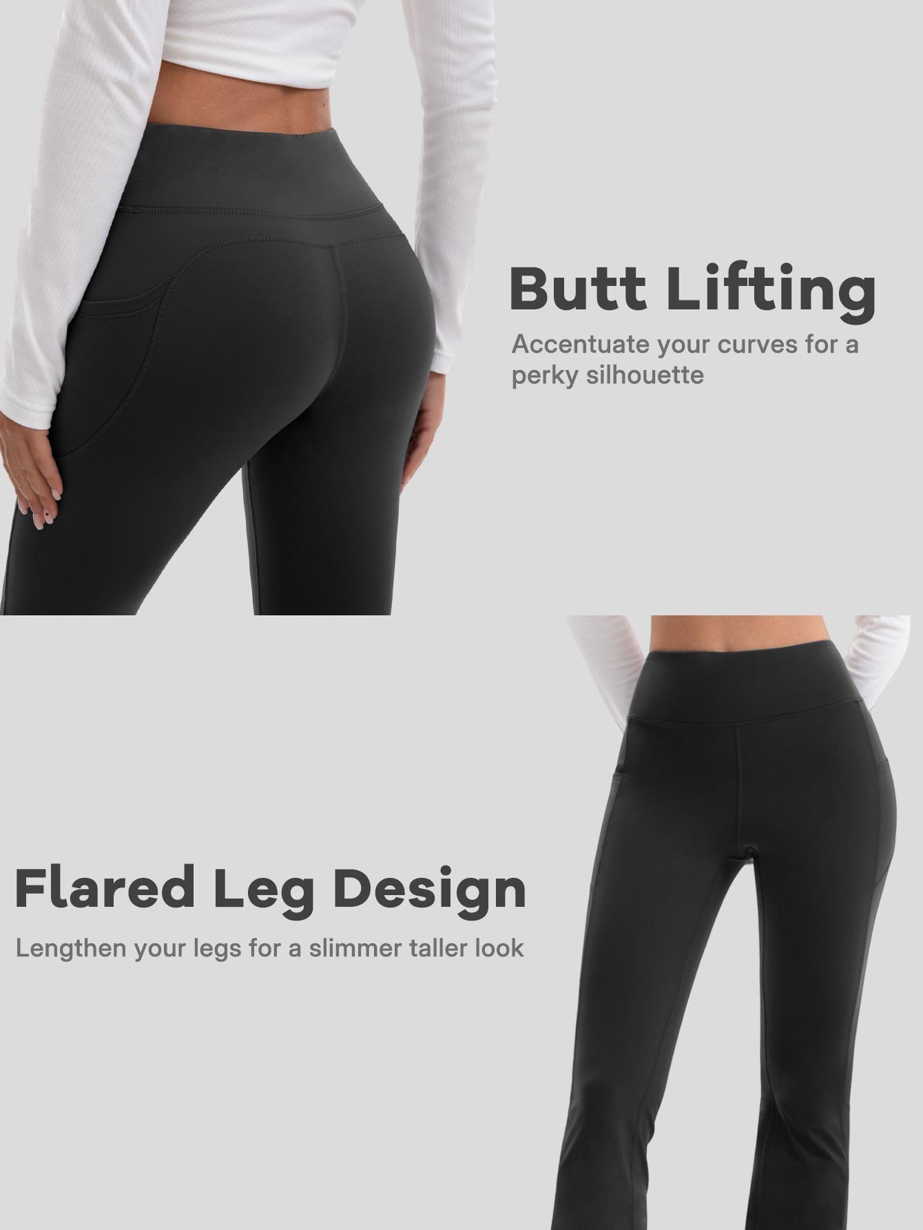 3PCS Warm Fleece-Lined High-Waisted Butt-Lifting Flare Yoga Pants for Women - Leg-Shaping Tights in Dark Gray Light Gray & Black for Winter Daily Wear