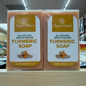 Organic Turmeric Body Care Soap Set - 2 Count, 200gm Each, All-Natural Extract, Brightening Bath & Shower Soap