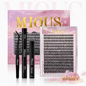 Mious 【New D-001 】With DIY Eyelashes Extension Kit Bond and Seal Eyelash Glue and Lash Remover Beginner Friendly Individual Lashes Waterproof and Long lasting Makeup For Girl  lash clusters kit waterproof lash clusters Cosmetic lashes clusters