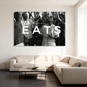 Paid in Full Everybody Eats Poster for Bedroom Aesthetic Canvas Wall Art Living Room Posters Painting Picture Print Modern Family Decor Artist Bathroom Poster