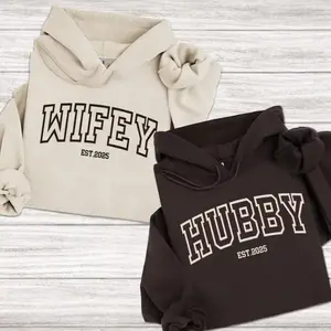 [Please leave a note - EST???] Custom Wifey and Hubby Hoodie Personalized Couples Matching Hoodie