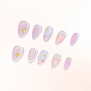 Bling by Allie -SWEET AURA Valentine Handmade Press-On Nails | Resusable, Salon Quality, Long Lasting
