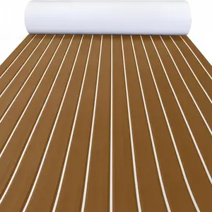 KXKZREN EVA Foam Boat Flooring Adhesive Backing Marine Self-Adhesive Decking Faux Teak Sheet for Jon Boats Swim Platform Helm Pad RV Floor