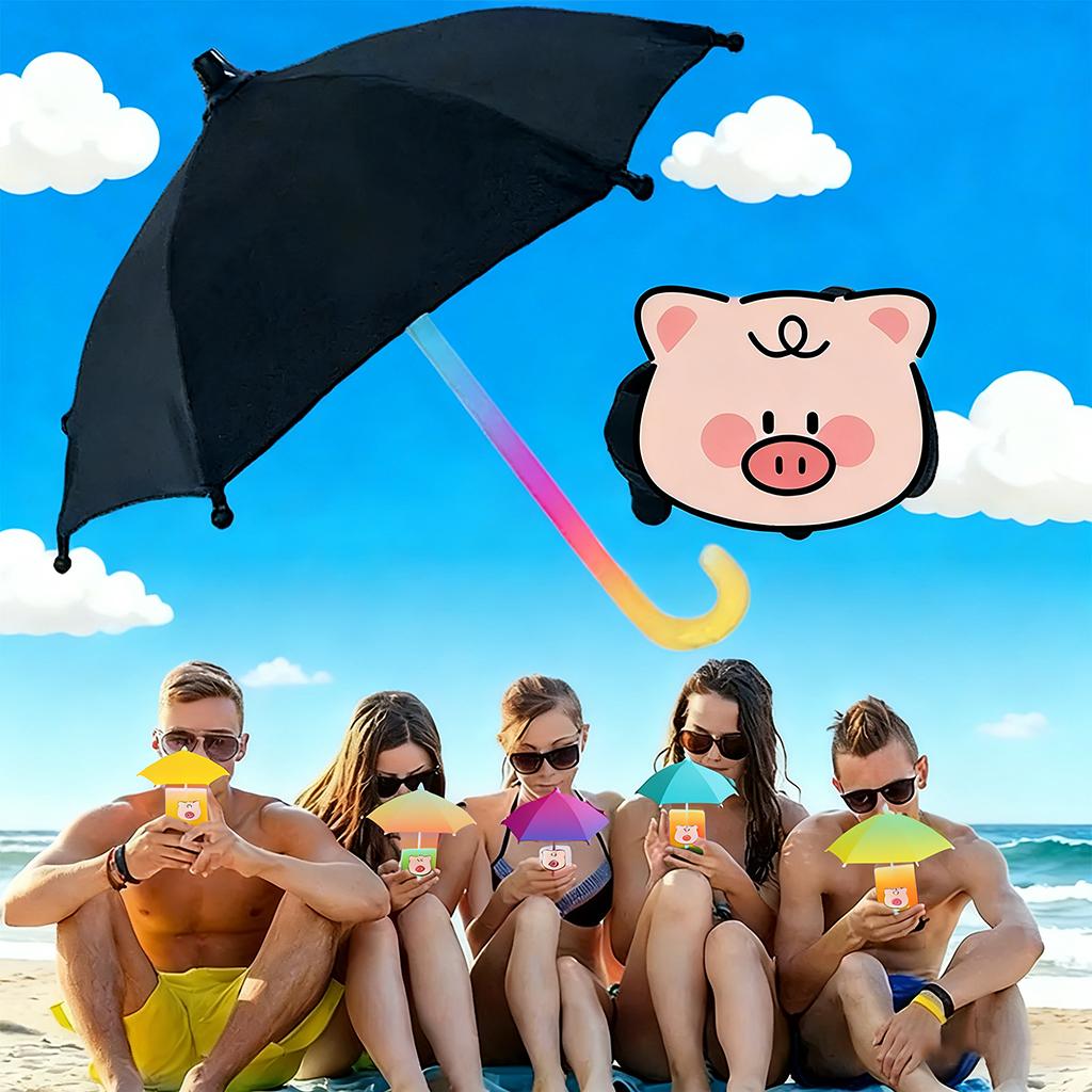 【S1】Phone Umbrella Portable Easy Use with Pig Stand