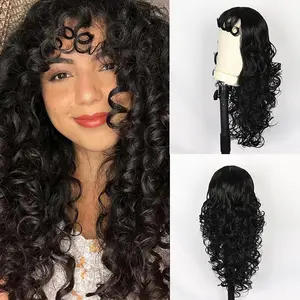 26 Inch Curly Lace Front Wig Synthetic, 13x6 Glueless Afro Curly Wig, Bouncy Brunette Wavy Lace Front Wig for Women, Breathable Long Curly Synthetic Wig for Party Look