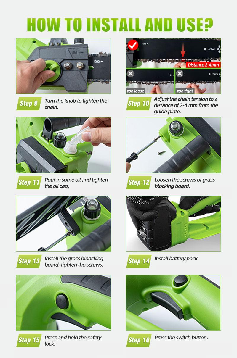 Cordless Brushless Mini Battery-Powered Chainsaw (6/8/12 in) Heavy-Duty Kit with Batteries, Blades, Dual Locks, Ergo Grips, Full Tool Kit, Lightweight Garden Tool for Beginners, Ideal for Tree Trimming Cordless Brushless Mini Battery-Powered Chainsaw (6/8/12 in) Heavy-Duty Kit with Batteries, Blades, Dual Locks, Ergo Grips, Full Tool Kit, Lightweight Garden Tool for Beginners, Ideal for Tree Trimming