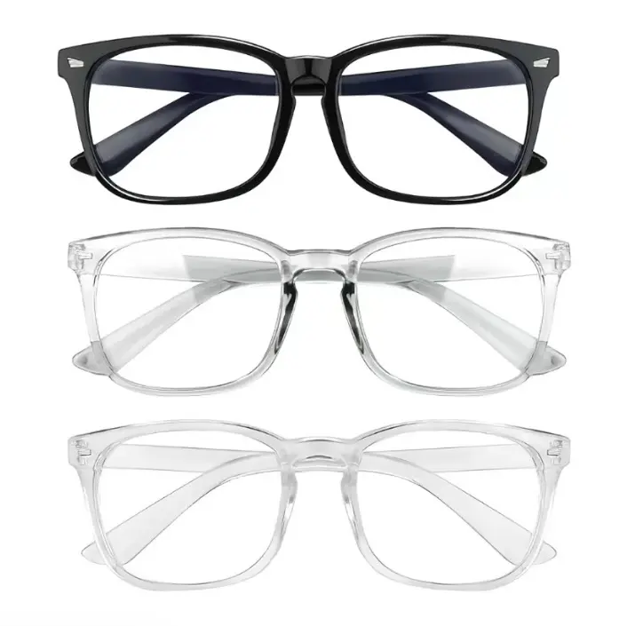 Blue Light Glasses, Computer/Gaming/TV/Phones Glasses for Women Men, UV Glare comfort(Light Black+Clear) Eyewear
