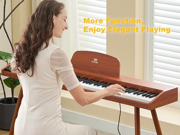 Mustar 88 Key Piano Keyboard for Beginners Semi Weighted Electric Piano with 3 Pedal Unit Built In Speakers USB MIDI Connectivity Portable Musical Instrument
