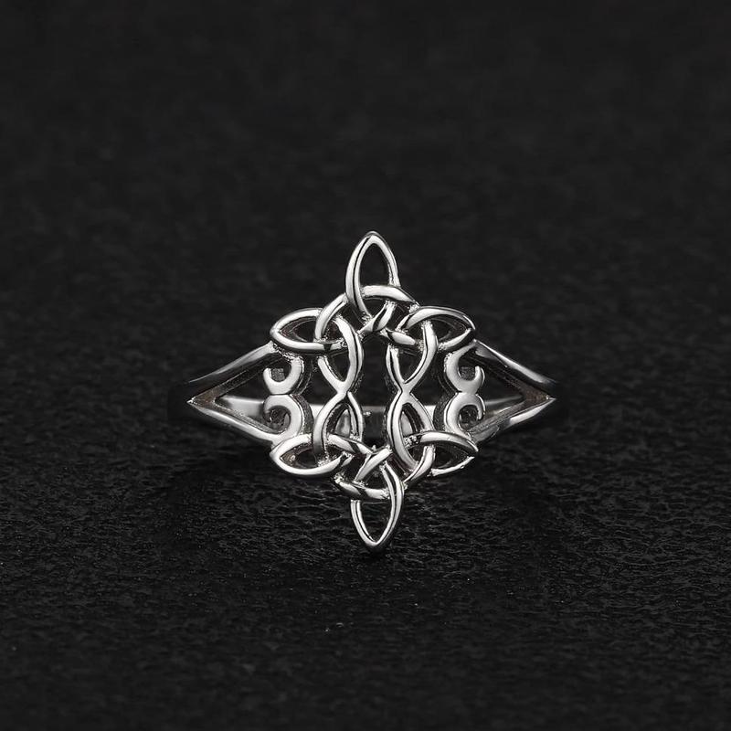 MILACOLATO 925 Sterling Silver Celtic Knot Ring for Women Eternity Wedding Band Good Luck Promise Engagement Ring Jewelry Size 5-9