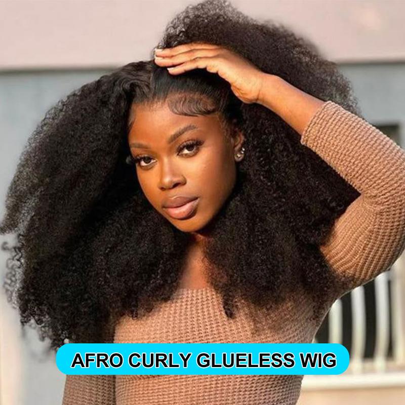 MORE FACE Water Wave Wear Go Wig Pre Bleached Knots Pre Cut Lace 4x6 HD Glueless Wigs Afro Kinky Curly Human Hair Wigs