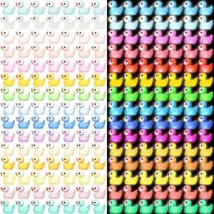 225PCS Mini Ducks Glow in the Dark Tiny Ducks Luminous Resin to Hide and Seek Pranks Micro Garden Landscape Aquarium DIY Decoration Craft (15 Colors) JIUZHU