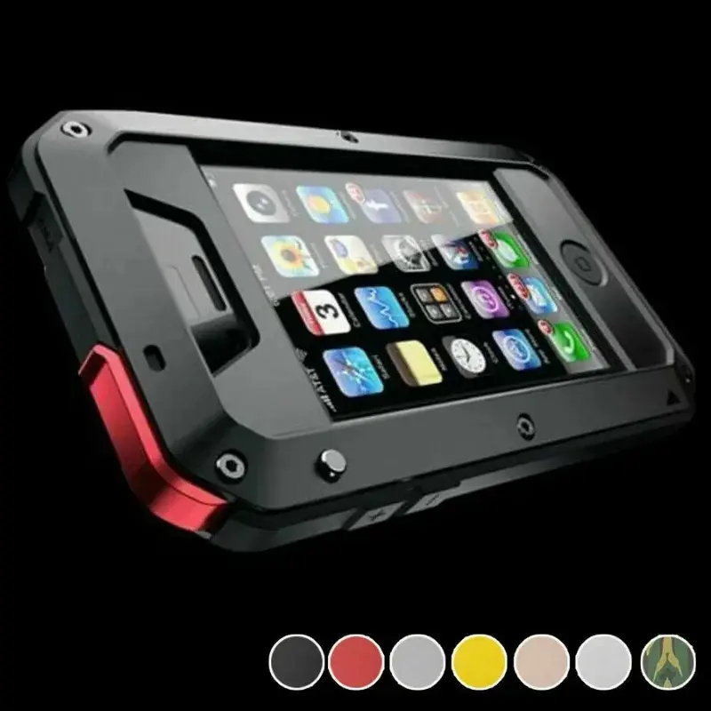Heavy Tank Doom 9mm Hard Metal Waterproof Phone Case with Gorilla Glass Screen Protector, Shockproof Armor Casing, Silicone-Lined Fingerprint-Accessible Buttons for iPhone 17Air/17/16/15/14/13/12/11 Pro Max/XR/XS/8/7Plus Mobile Phone Accessories, Water Pr