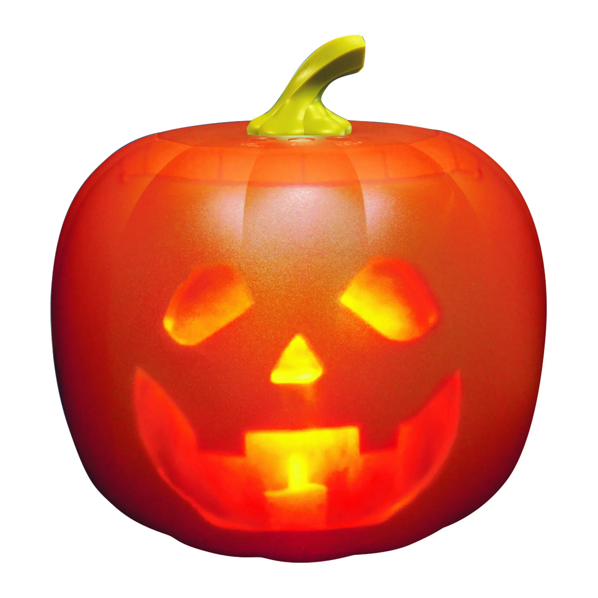 ANIMAT3D Jabberin' Jack Traditional Illuminated Talking Animated Pumpkin Halloween Animatronic - Multi-Functional Indoor Party Decoration Supplies, Built-In Projector, Speaker Box, Effects, Patented Tech, 9"h x7.5"w x6"l, Battery-Operated Characters