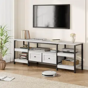 Industrial TV Stand with 2 Drawers, 63/71/79" Entertainment Center with Multi-Layer Storage Shelves, Media Console Fits TVs up to 65", Modern TV Cabinet for Living Room,