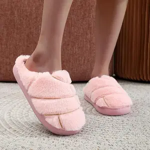Cotton Slippers for Womens Mens Memory Foam Plush Home Slippers Outdoor Indoor Shoes
