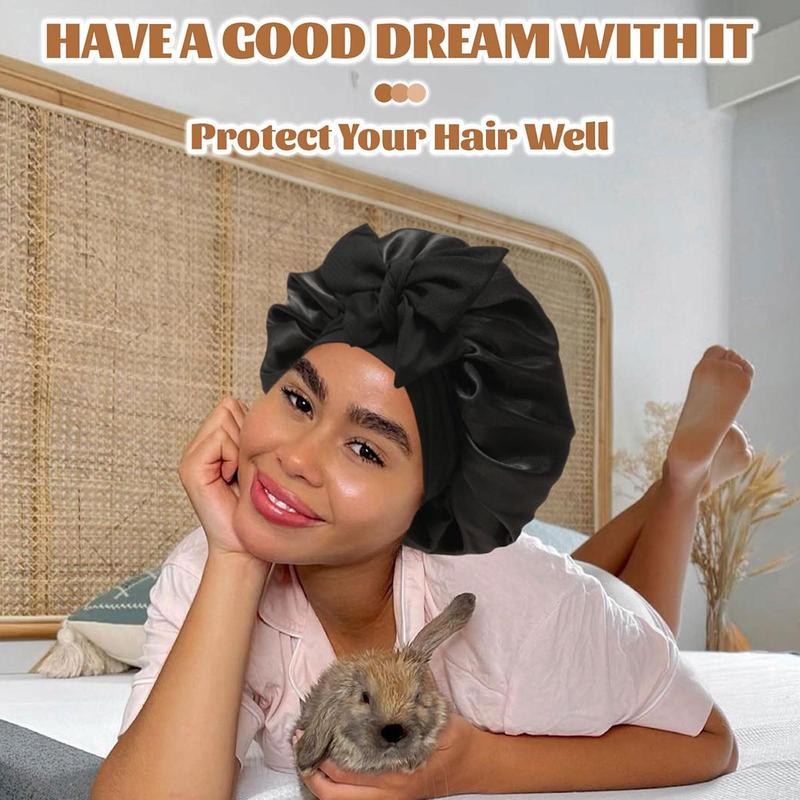 AWAYTR Reversible Satin Bonnet for Women Silk-Like Bonnets for Sleeping Hair Care Bonnet with Elastic Tie Band TikTokShopBlackFriday Double Layer Sleep Cap Hair Wrap AWAYTR Reversible Satin Bonnet for Women Silk-Like Bonnets for Sleeping Hair Care Bonnet with Elastic Tie Band TikTokShopBlackFriday Double Layer Sleep Cap Hair Wrap