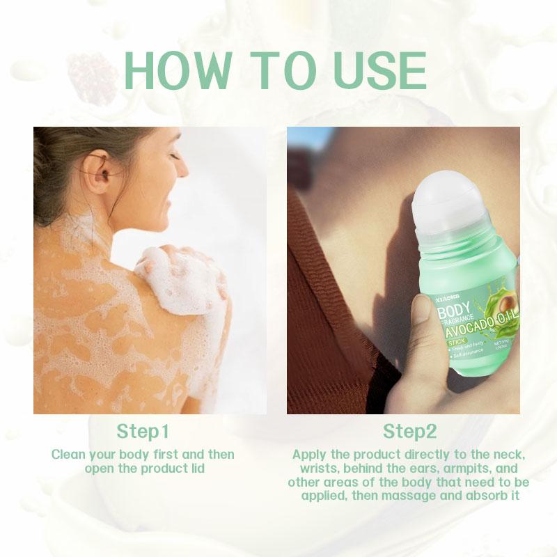 XIAOKS Avocado Oil Body Fragrance Stick 50g - Fresh Fruity Scent, Long-Lasting, Non-Greasy, Multi-Site Applicable, Body Care, Gentle Moisturizing, Mint Scented