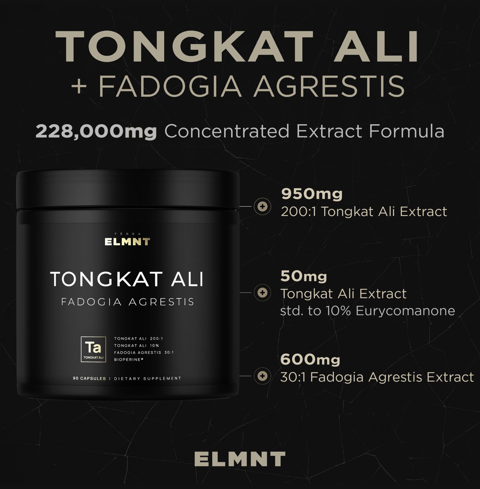 228,000mg 200x Strength Tongkat Ali w. 30x Fadogia Agrestis Extract - 10% Eurycomanone Highest Potency Healthcare Supplement - Muscle & Strength