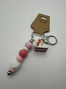 Strawberry Cake Silicone Keychain