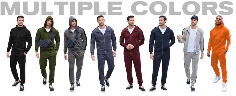 COOFANDY Men's Tracksuit 2 Piece set men with Zipper Pockets Full Zip Hoodie Sweatsuit 2 Pack Running Jogging Sports Casual Sweat Suits Gift Ideas