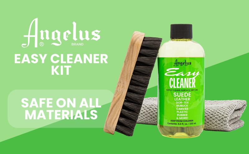 Angelus Shoe Cleaner Kit, 8.6 Oz, Brush, Towel - Professional Sneakers, Leather, Nubuck, Suede Shoe Cleaner Kit - Safe on All Fabrics, Gentle Yet Powerful Сleaning Formula - Made in USA