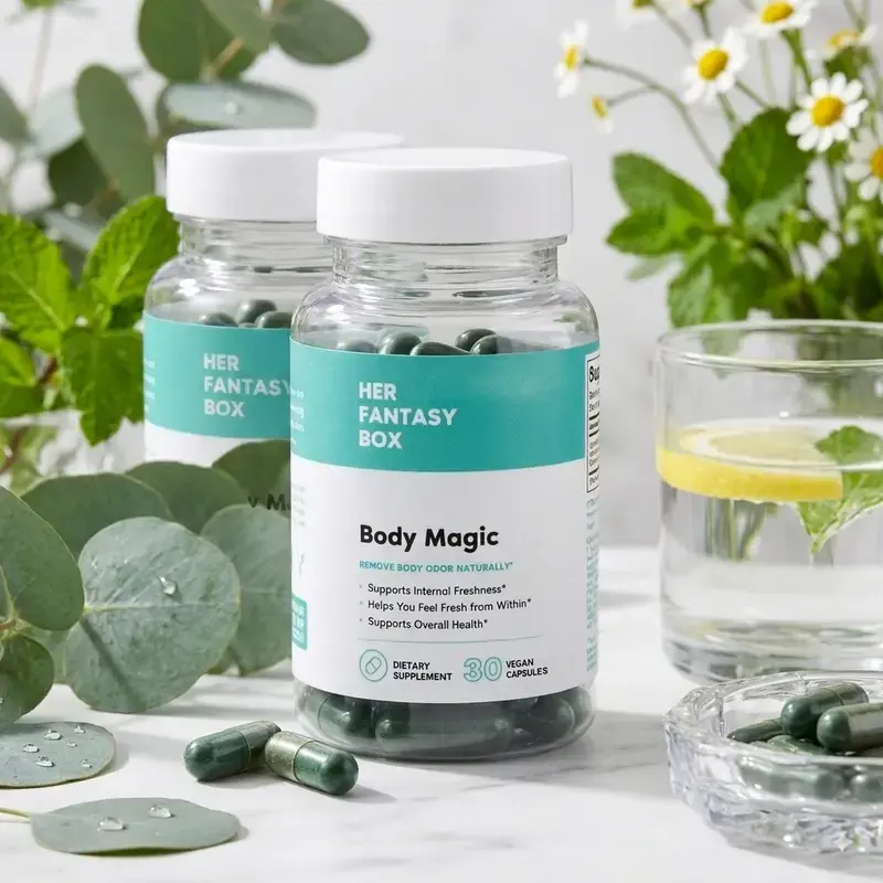 Body Magic Chlorophyll Capsules, Vegan Detox & Digestion Support, Supports Gut & Skin Health, Natural Energy Support, 30 Capsules