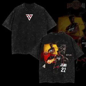 Jimmy Butler A Star Fight T-Shirt Washed Retro Vintage Limited Edition Classic 100% Premium Cotton Black Men's Top