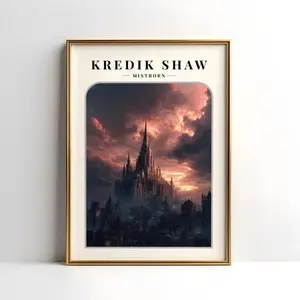 Kredik Shaw Mistborn Poster - Brandon Sanderson Epic Fantasy Art - Final Empire Luthadel Wall Print - Cosmere Bookish Merchandise