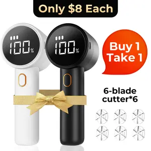 [Frsara] 2026 Pro Lint Remover Free 6 Blades Cordless Fabric Shaver Rechargeable Portable Sweater Defuzzewith 3 Speeds Digital LED Display for Clothes Furniture Sweater Couch Blanket Household Appliances