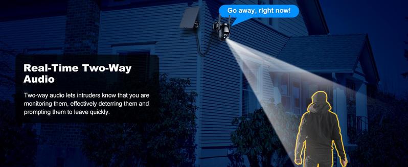 Seevision 4G LTE for No WiFi Solar Security Cameras Wireless Outdoor 3MP 2K Camera , PIR Motion Detection,Siren,Color Night Vision, SD/Cloud Storage (SIM Card Included)