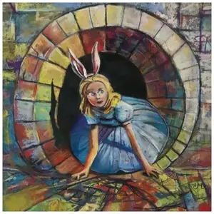 Limited Edition 12x12" Whimsical Alice pastel print |  Colorful Pastel Art
