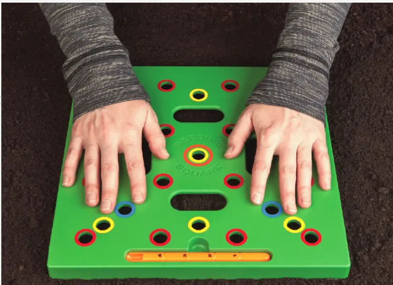 Product Introduction of Seeding Square Garden Seed Spacing Tool Set - Make gardening less stressful, maximize your garden space and take the guesswork out of garden planning. 12