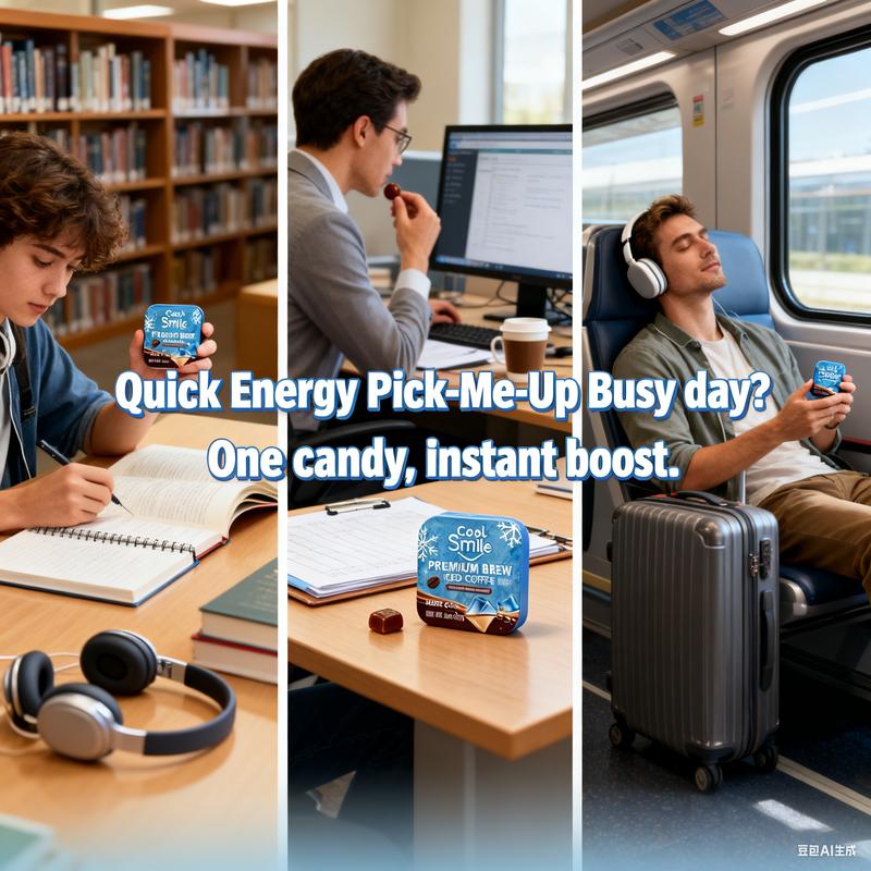 AMOS Cool Smile Coffee Candy | Iced Coffee Flavor | Pocket Energy Boost | Instant Chill, No Wait | Refreshing Brew Anytime Anywhere