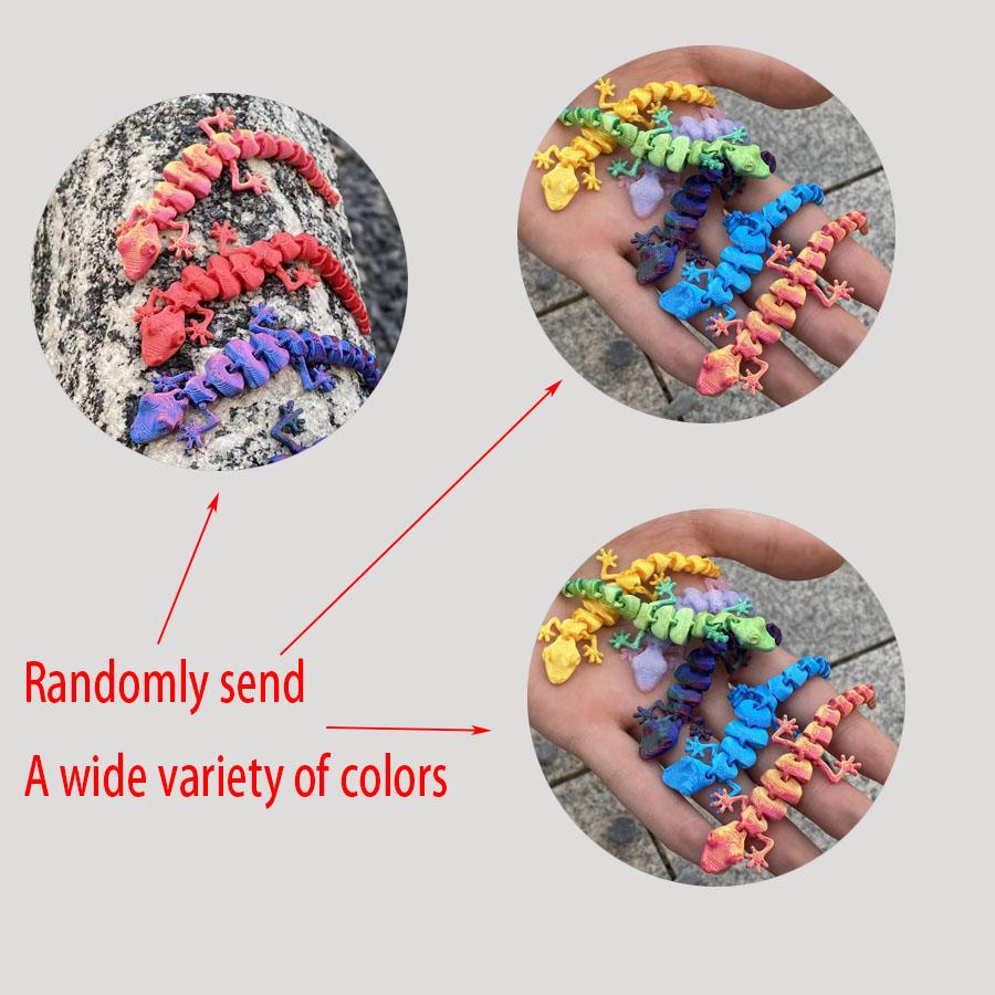 60 Pieces of 3D Colorful Gecko Wall Decorations - Printed Home Ornaments for Room Decor & Holiday Gifts - Random Colors