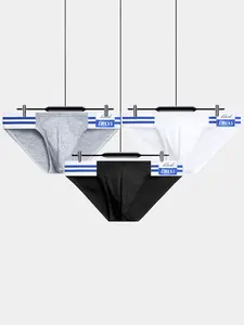 Men's Cotton Bikini Briefs Set 3-Pack Low-Rise High-Cut Butt-Lifting Breathable Quick-Dry for Gym Summer Comfortable U Convex Design 95% Cotton 5% Elastane Menswear a socks boxer transpirables parahombre, Cotton Underwear, Casual tiktokshopspringglowup,su