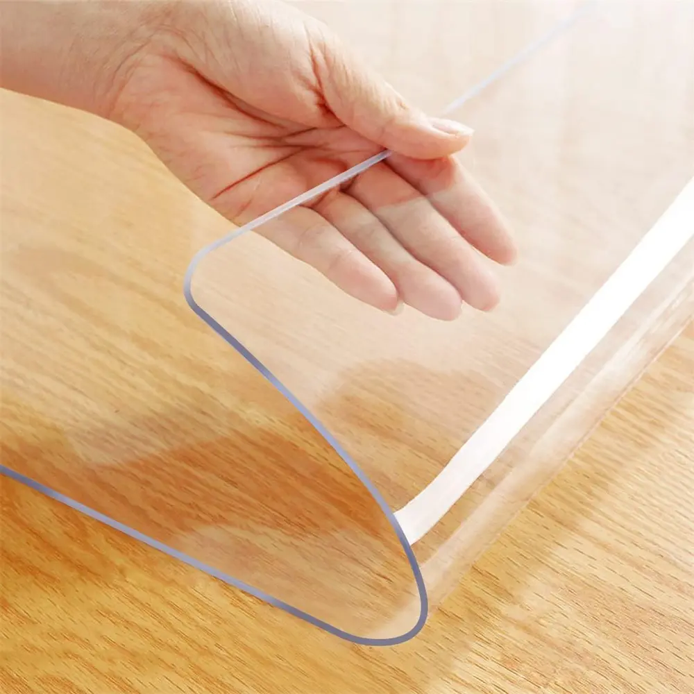 Summerwins Multi-Size DIY Wipe-Clean PVC Tablecloth - 1.5mm Thick, Easy-to-Cut, Eco-Friendly, Non-Toxic, High-Temperature Resistant, Waterproof Stain-Proof, Saves Time After Meals, Fits Dining/Work/Glass Tables, Protects Wood Tops, For Daily Family Use