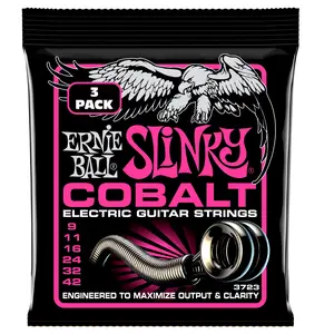 Ernie Ball Super Slinky Cobalt Electric Guitar Strings 3 Pack - 9-42 Gauge