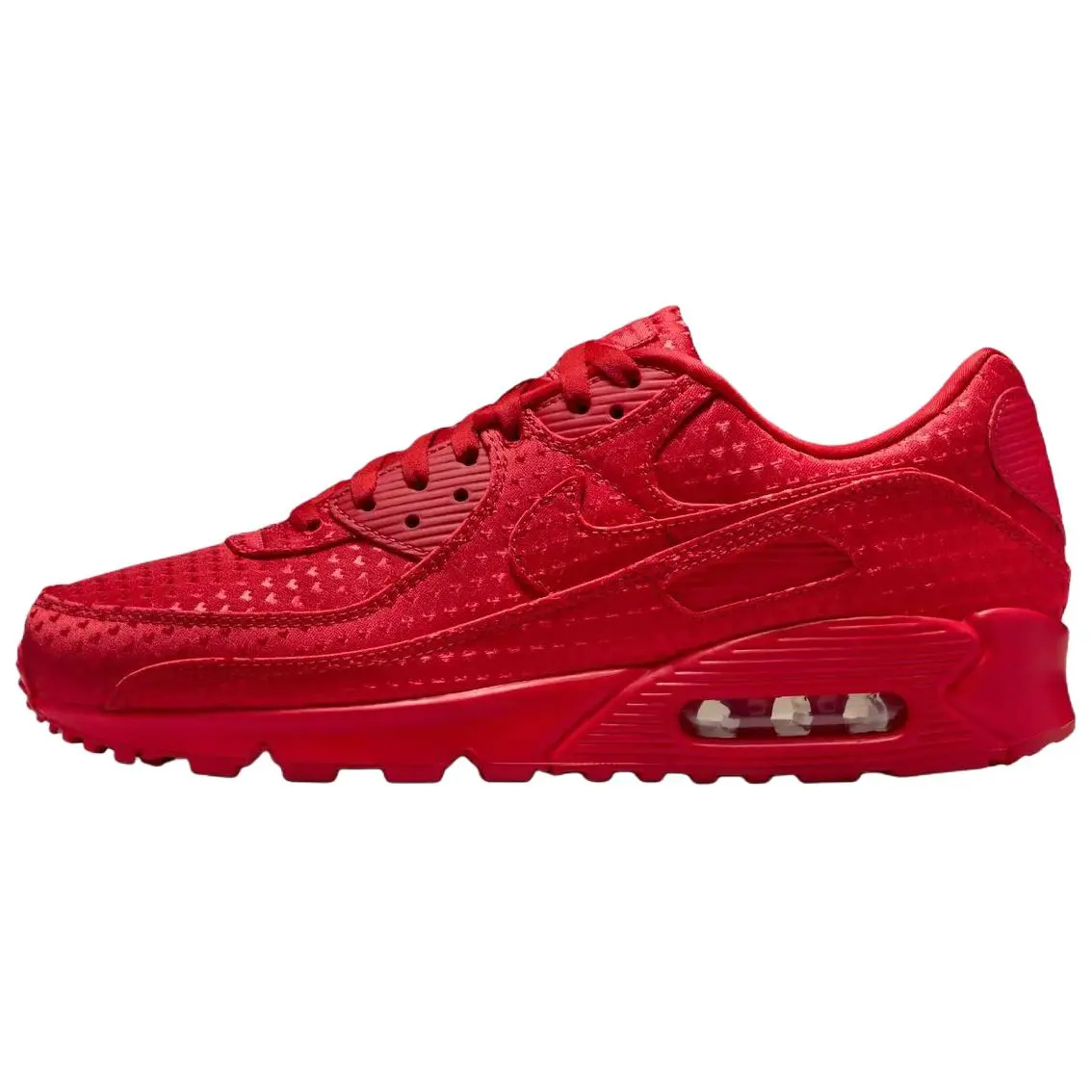 NIKE Air Max 90 'Valentine's Day' 2026 Unisex Trainer, University Red Casual Mesh Sneaker, True to Size for Light Workouts, Sports Shoes, Mesh Upper